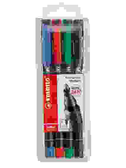 НАБОР МАРКЕРНЫХ РУЧЕК STABILO OHPen UNIVERSAL 1,0ММ, 4 ШТ/УП, ЦВЕТ ЧЕРНИЛ: СИНИЙ, ЧЕРНЫЙ, КРАСНЫЙ, З